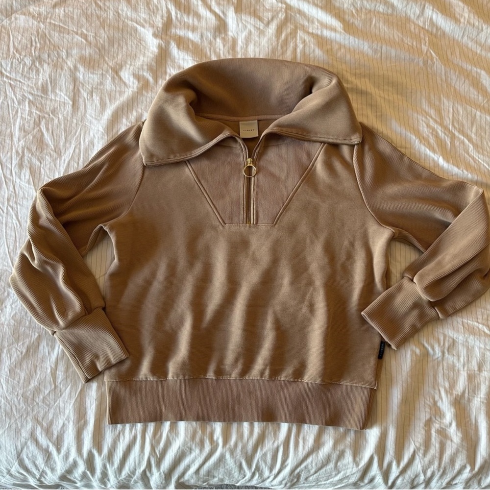 VARLEY Vine Half Zip Sweater in Taupe Size XL